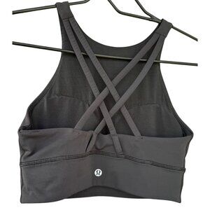 Lululemon Women's Size 6 High-Neck Black Sports Bra With CrossBack Design